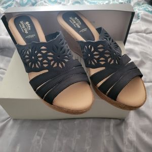 Spring Step Black Sandal Size 41 (US 9.5-10)